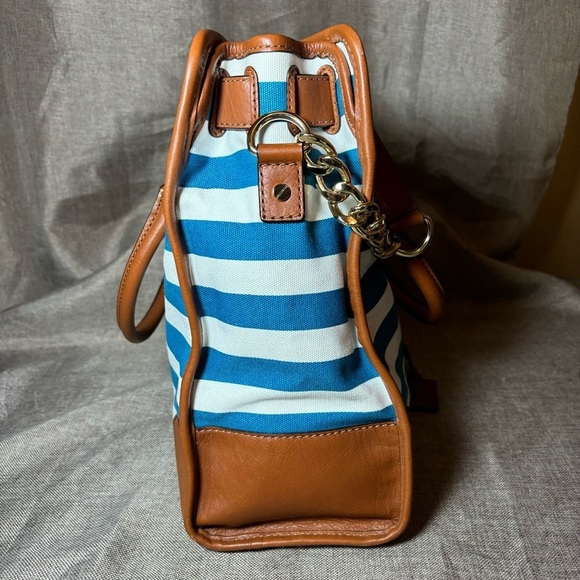 🔥SALE! Michael Kors Hamilton Canvas Striped Large North South Tote - Picture 6 of 15